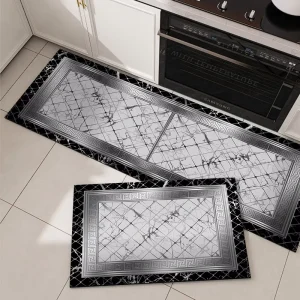 0.12 Inch Ultra Thin Modern Woven Diatomaceous Earth Kitchen Floor Mat Fast Drying Non Slip for High Traffic