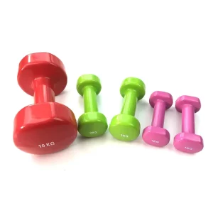 1-10kg Round-Head PVC Vinyl Dumbbell for Home Gym Strength Training