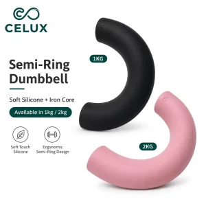 1/2KG Semicircular Silicone Coated Dumbbell Waterproof Slip-Resistant Yoga Weighted Ring for Home Gym Arms