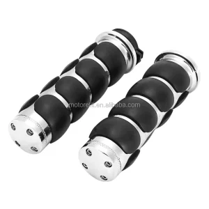 1-Inch Chromed Non-Slip Motorcycle Handlebar Grips for Suzuki Yamaha Kawasaki