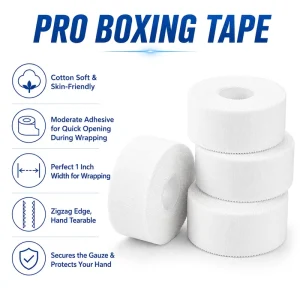 1 Inch White Rigid Cotton Boxing Tape for MMA Hand Wraps