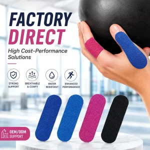 1-Piece 5 m Finger and Thumb Kinesiology Tape Precut Athletic Tape Patches, Eco-Friendly