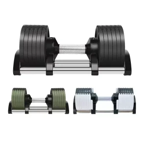 1-Second Quick-Dial Adjustable Pure Steel Dumbbell All-in-One Free Weight for Home Gym Muscle Training
