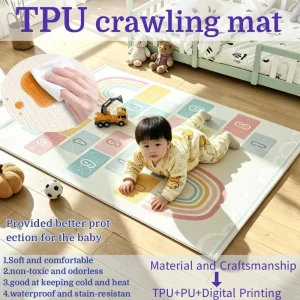 1.4 m TPU Baby Crawling Mat Cartoon Pattern 1.5 cm Thick