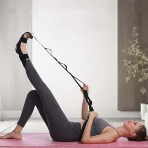 1.5m Non-Elastic Calf and Foot Yoga Stretch Strap with Loops for Plantar Fasciitis