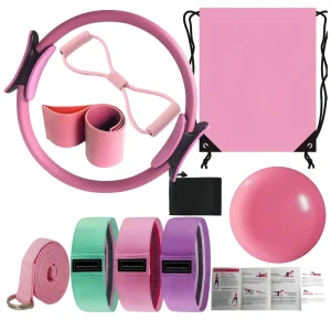 10-Piece Yoga Pilates Kit with Pilates Ring, Ball, 8-Shape Resistance Band and Hip Lift Band