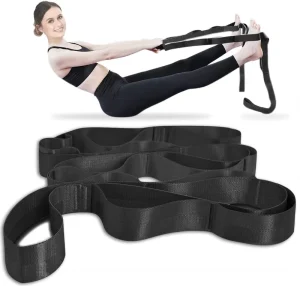10-loop Non-elastic Yoga Stretch Strap for Physical Therapy and Pilates