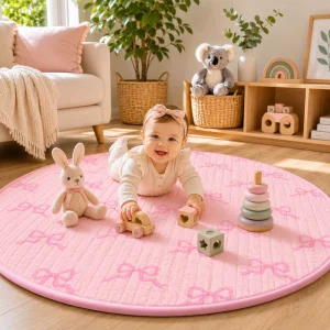 100% Cotton Custom Printed Machine Washable Quilted Baby Play Mat