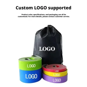 100% Natural Latex Custom Private Label Printed Resistance Loop Workout Bands with Multiple Resistance Levels