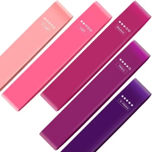 100% Natural Latex Yoga Elastic Stretch Mini 12-Inch Resistance Loop Bands 5-Pack