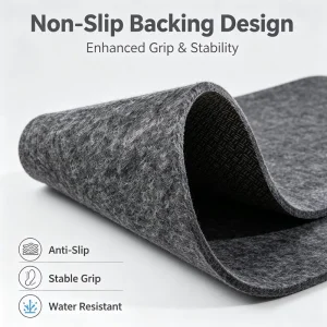 100% Polyester Anti-Slip Breathable Gray Carpet Underlay with Dots, Needle-Punched Felt