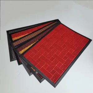 100% Recycled Jacquard Rubber Indoor Outdoor Door Mat Puzzle Pattern Washable Shoe Scraper Doormat
