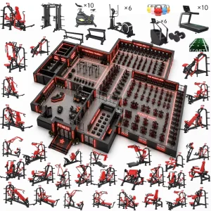1000sqm Commercial Gym Equipment Complete Set for Strength and Cardio Training Fitness Center Solutions