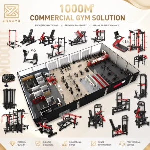 1000sqm Commercial Gym Equipment Solution Strength Training Equipment Cardio Equipment for Fitness Center and Sports Club