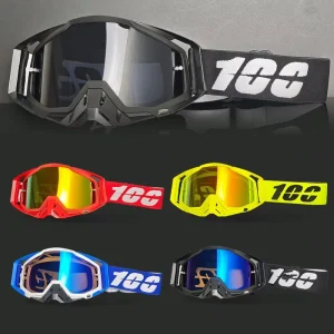 100LK Sport Goggles Full Rim Skiing Cycling Outdoor Activities UV400 Protection Adjustable Strap Replaceable Lenses PC Frame