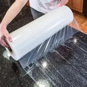 100MIC Soft PE Plastic Film Dust-Proof Surface Protection Masking for Marble Tiles and Hard Surfaces