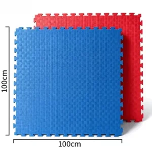 100cm X 100cm Five Line EVA Foam Gym Mat Tiles Waterproof Non Slip Shock Absorbing Interlocking Factory
