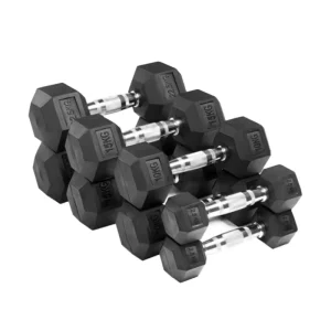100lbs Hex Rubber Gym Dumbbells Lbs Fitness Weights Cast Iron Rubber Coated Hex Dumbbells Set