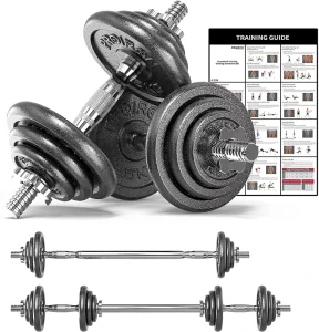 10kg 15kg 20kg 30kg 40kg Adjustable Dumbbell Set Heavy-Duty 2-in-1 Cast Iron Weight Lifting Gym Equipment Barbell Set