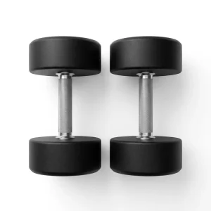 10kg Each Rubber Round Dumbbell Pair with Solid Steel Core for Home Gym Strength Training