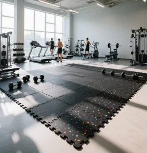 10mm 15mm 20mm Rubber Gym Flooring Protective Tiles Portable Dance Floor Fitness Center Shock Proof