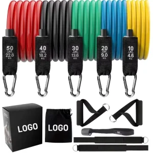 11-Piece Latex Resistance Bands Set, Long Elastic Stretch Bands for Exercise