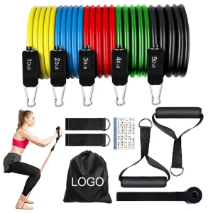 11-Piece Latex Resistance Tube Exercise Band Set