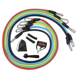 11-Piece Latex Tube Resistance Band Set for Strength Training and Stretching