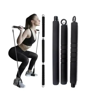 11-Piece Resistance Band Set with Workout Bar, Pilates Bar, Handles, and Door Anchor