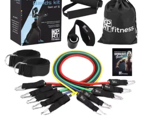 11-Piece Resistance Bands Set, 200 lb, with Handles