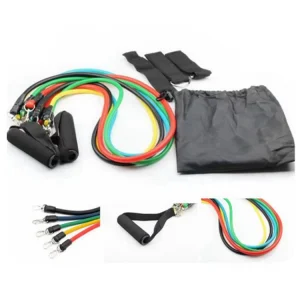 11-Piece Resistance Tube Band Set with Carrying Bag for Strength Training