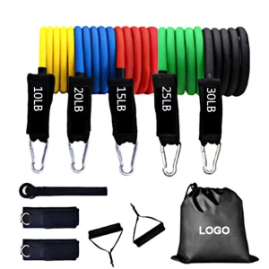 11-Piece Stretch Resistance Band Set, 150 lb