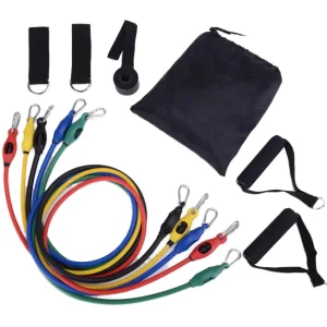 11pcs TPE Latex Resistance Tube Exercise Bands Set for Fitness Training