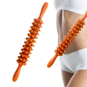 12-Wheel Cellulite Massage Roller Stick for Trigger Points, Lymphatic Massage, Physical Therapy and Recovery