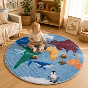 120 x 120 cm Quilted Cotton-Padded Baby Play Mat