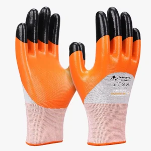 13-Gauge Polyester Nitrile-Coated Oil-Resistant Work Safety Gloves