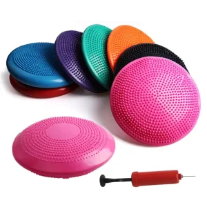 13″ PVC Yoga Wobble Balance Cushion, Inflatable Air Pad for Exercise and Stability