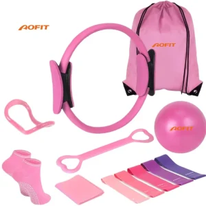 13-Piece Pilates Ring Set, 25cm TPE, Tension Band and Stretch Assist