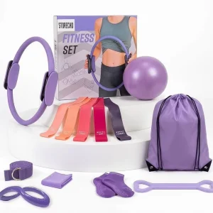 13-Piece Yoga Fitness Set with Resistance Booty Band Yoga Ball Yoga Strap and Stretch Band