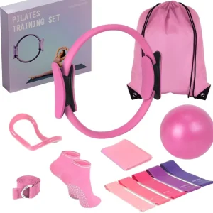 13-Piece Yoga Pilates Accessories Kit with Resistance Band and Anti-Slip Pilates Socks