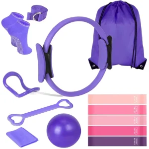 13-Piece Yoga Pilates Accessories Kit with Resistance Band for Home Workout, Portable