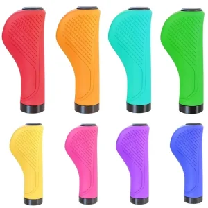 135mm Ergonomic Non-Slip MTB Mountain Bike Handlebar Grips with Aluminum Ring Hand Support