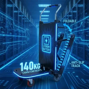 140kg Capacity Motorized Electric Stair Climber Cart Industrial Crawler Track Hand Trolley for Appliance Moving