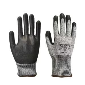 15-Gauge Knitted Nylon-Spandex Oil-Resistant Anti-Slip Cut-Proof Men’s Garden and Work Gloves, CE Certified