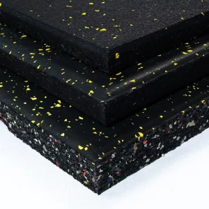 15 mm Composite Rubber Gym Flooring Mat with Glossy PU Surface
