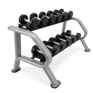 150.6KG Rubber-Coated Hex Dumbbell Set with Elliptical Rack, 2.5-15KG Pairs for Home Gym Strength Training