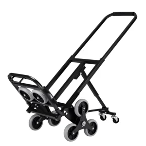 150kg Capacity Aluminium Collapsible 3-Wheel Stair-Climbing Hand Truck for Cargo Transport