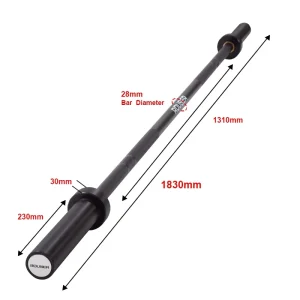 15KG Black Zinc Weightlifting Barbell for Strength Training Commercial Gym