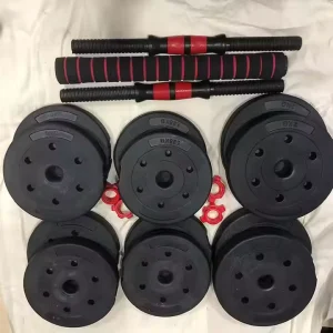 15kg 20kg 30kg 40kg 50kg PVC-Covered Cement Dumbbell Barbell Two-Use Fitness Equipment