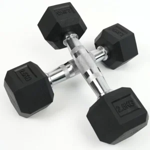 15kg 80lb Steel Fitness Equipment Durable Hex Rubber Coated Dumbbells for Home Exercise Body Building